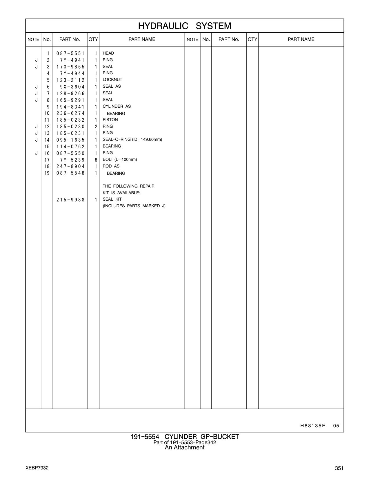 087-5548 BEARING CAT parts manual diagram
