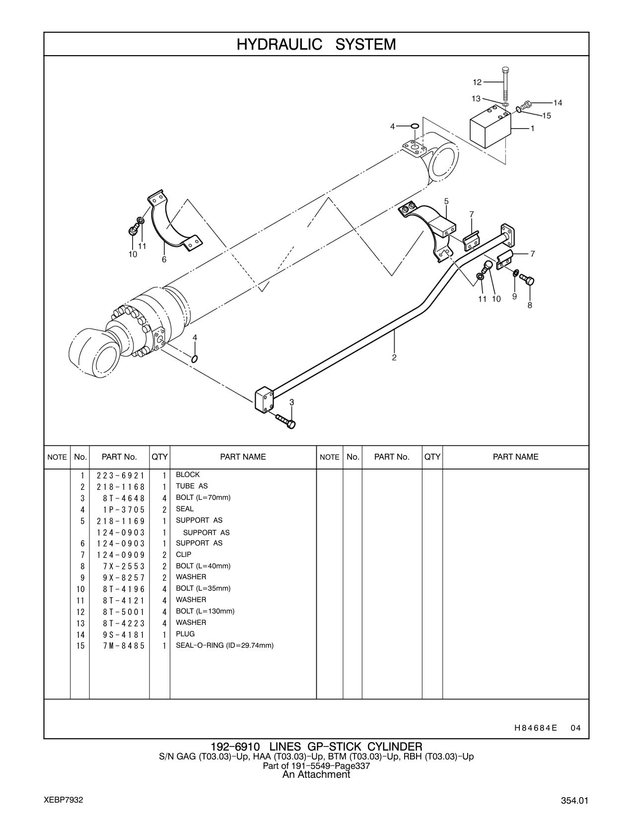 223-6921 BLOCK CAT parts manual diagram