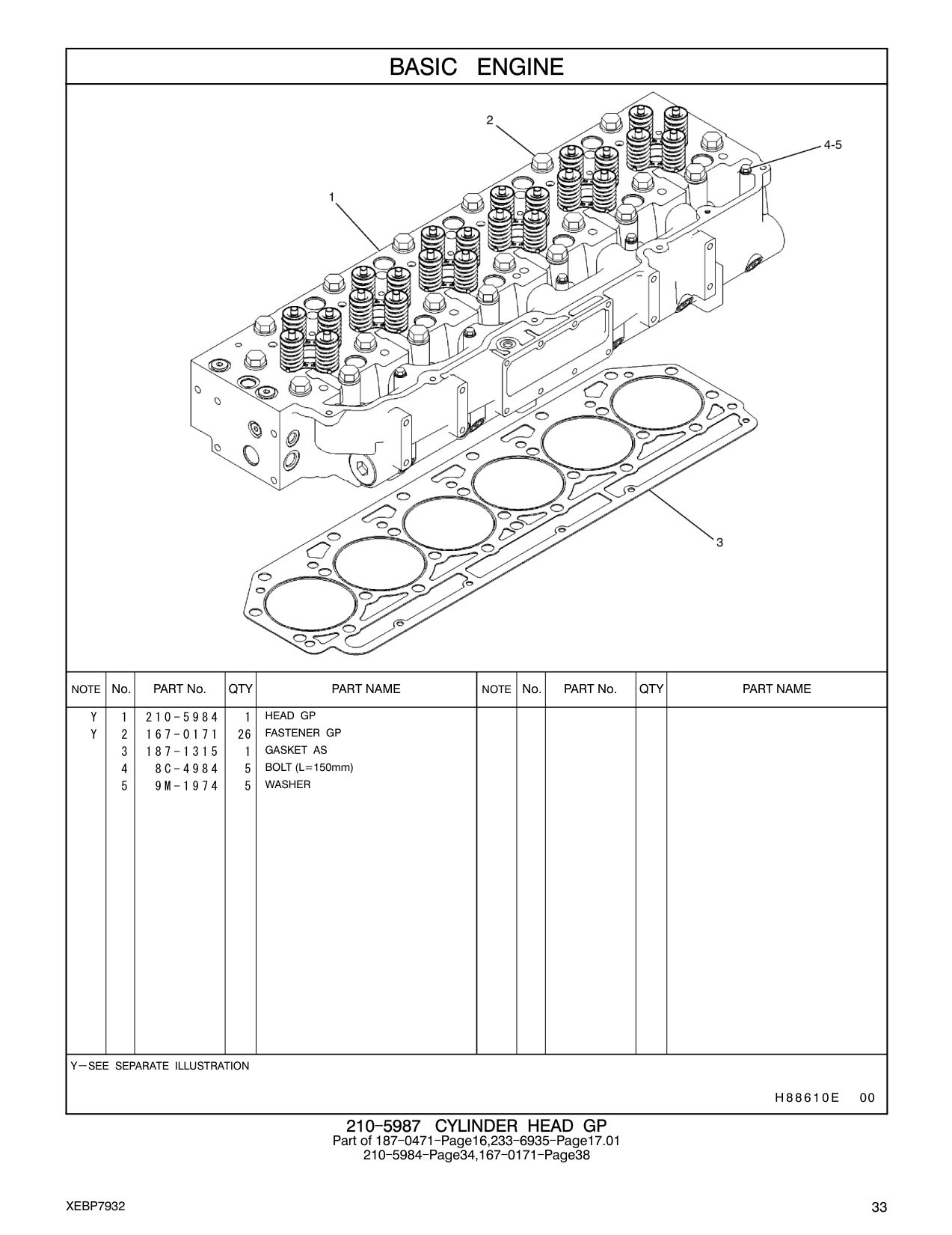 8C-4984 BOLT (L=150mm) CAT parts manual diagram