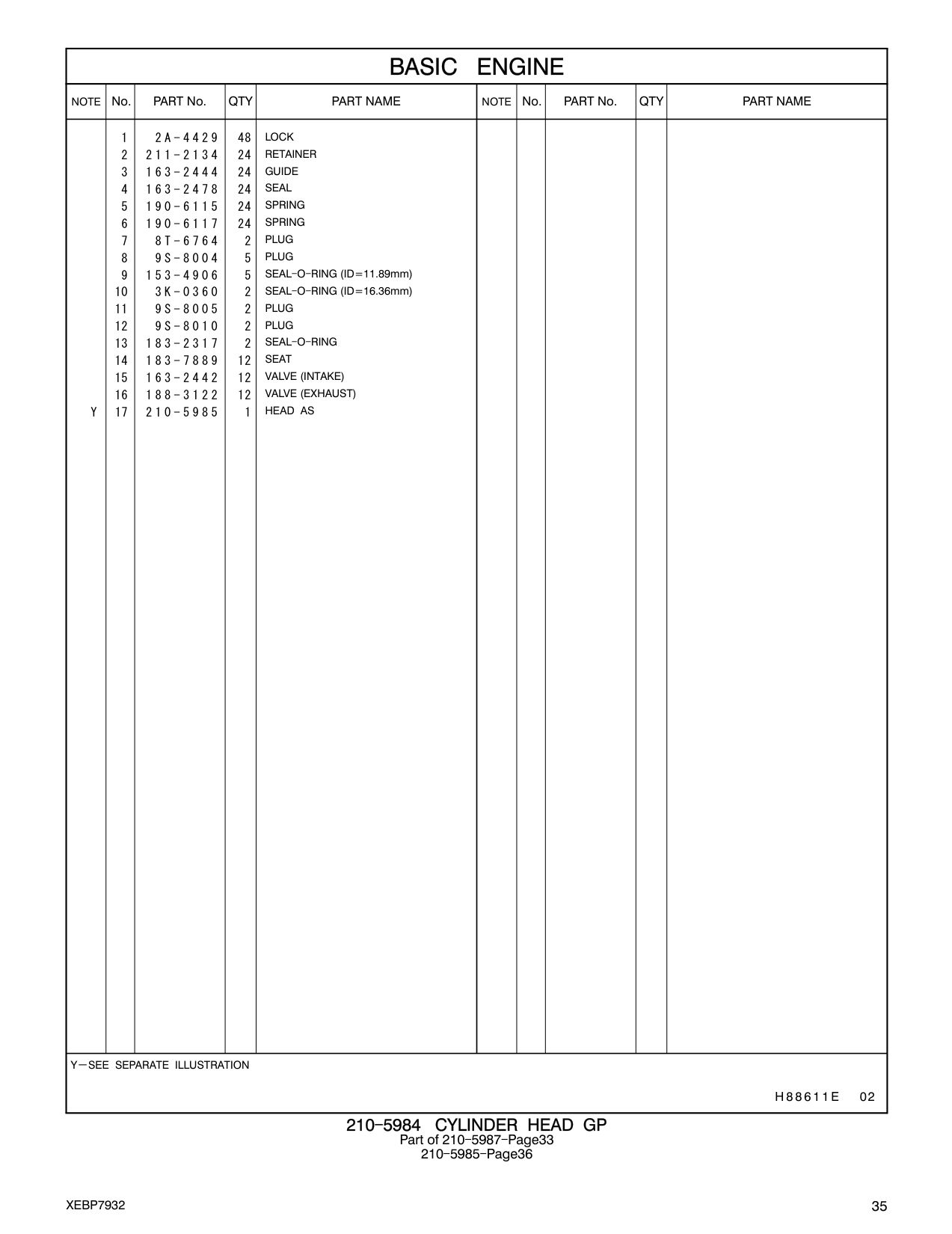 183-7889 SEAT CAT parts manual diagram