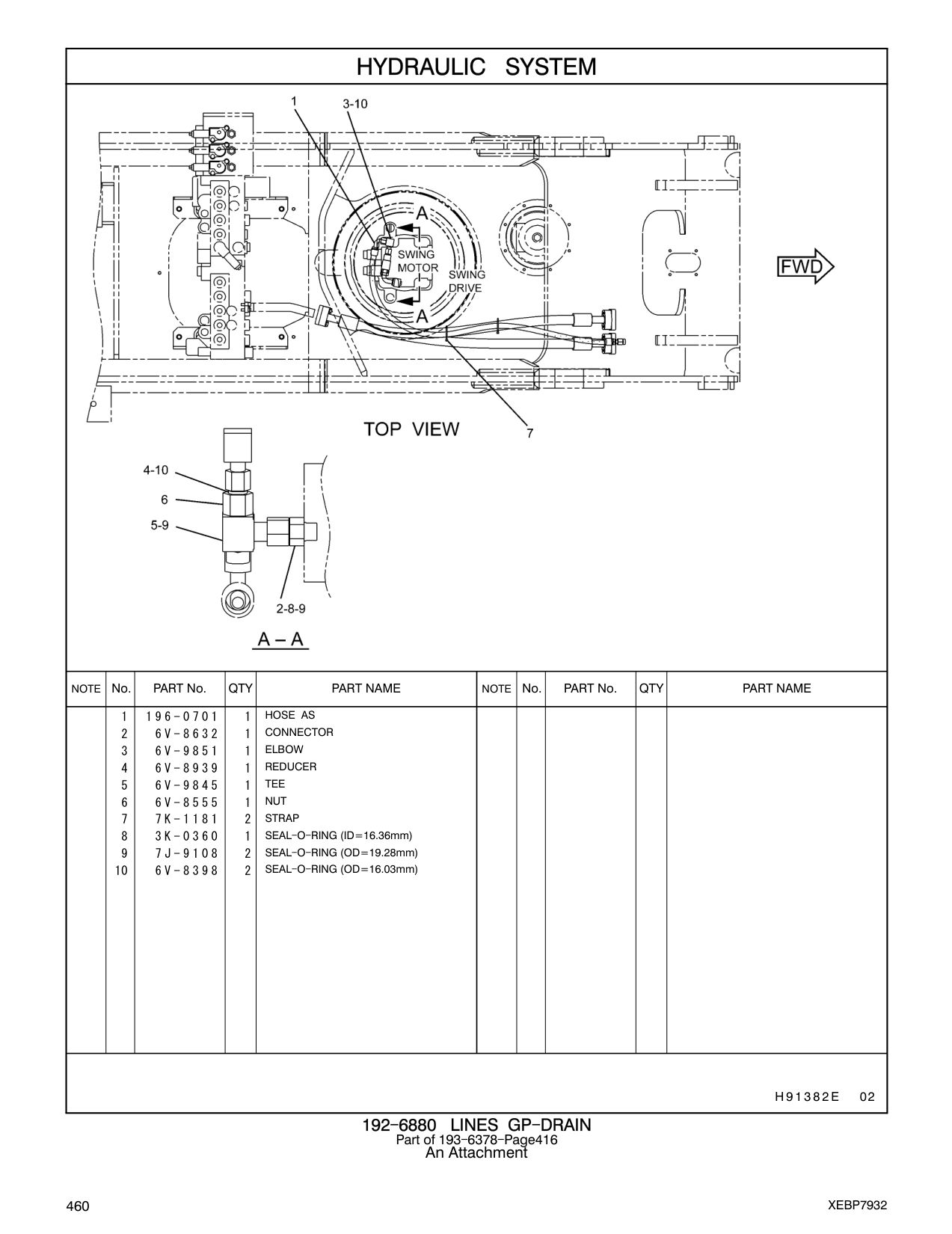 6V-8555 NUT-FACE SEAL (1-14-THD) CAT parts manual diagram