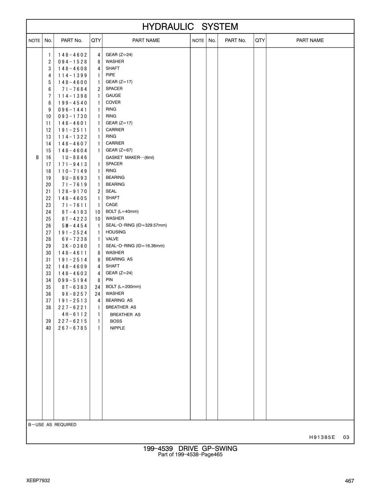 128-9170 SEAL CAT parts manual diagram