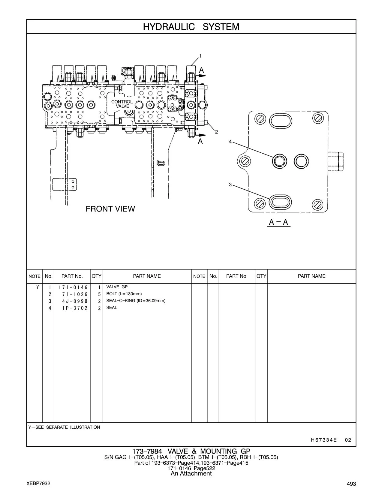 4J-8998 - SEAL - O - RING (ID=36.09mm)