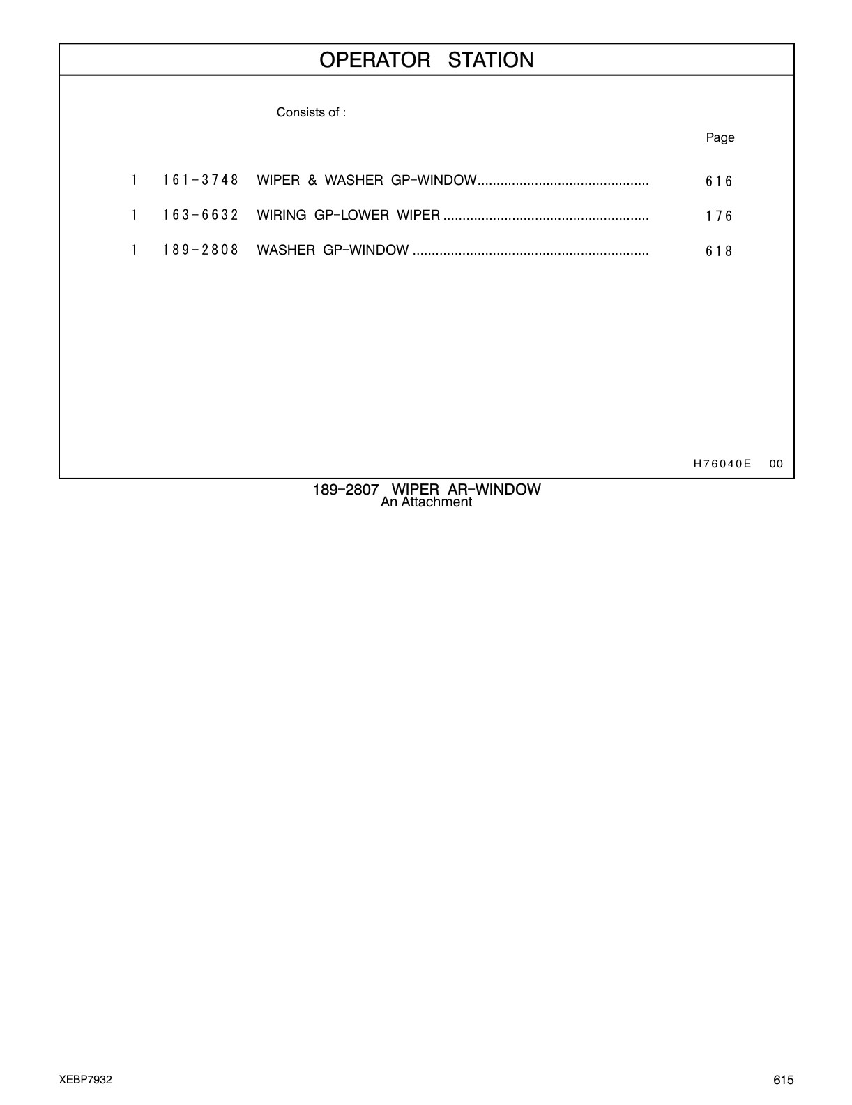 163-6632 - WIRING GP-LOWER WIPER