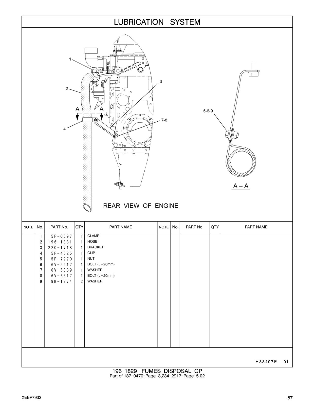 196-1831 HOSE CAT parts manual diagram