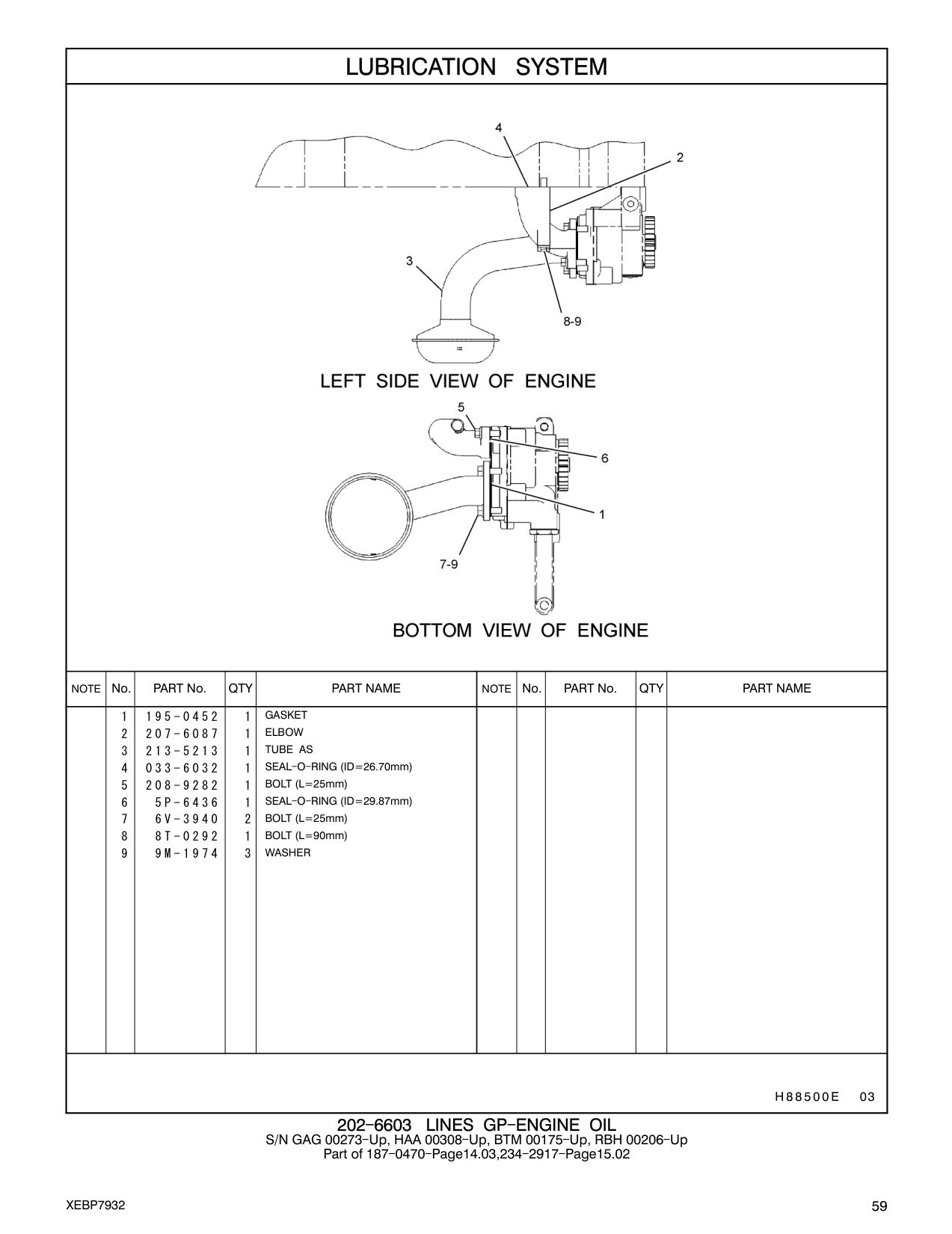 207-6087 ELBOW CAT parts manual diagram