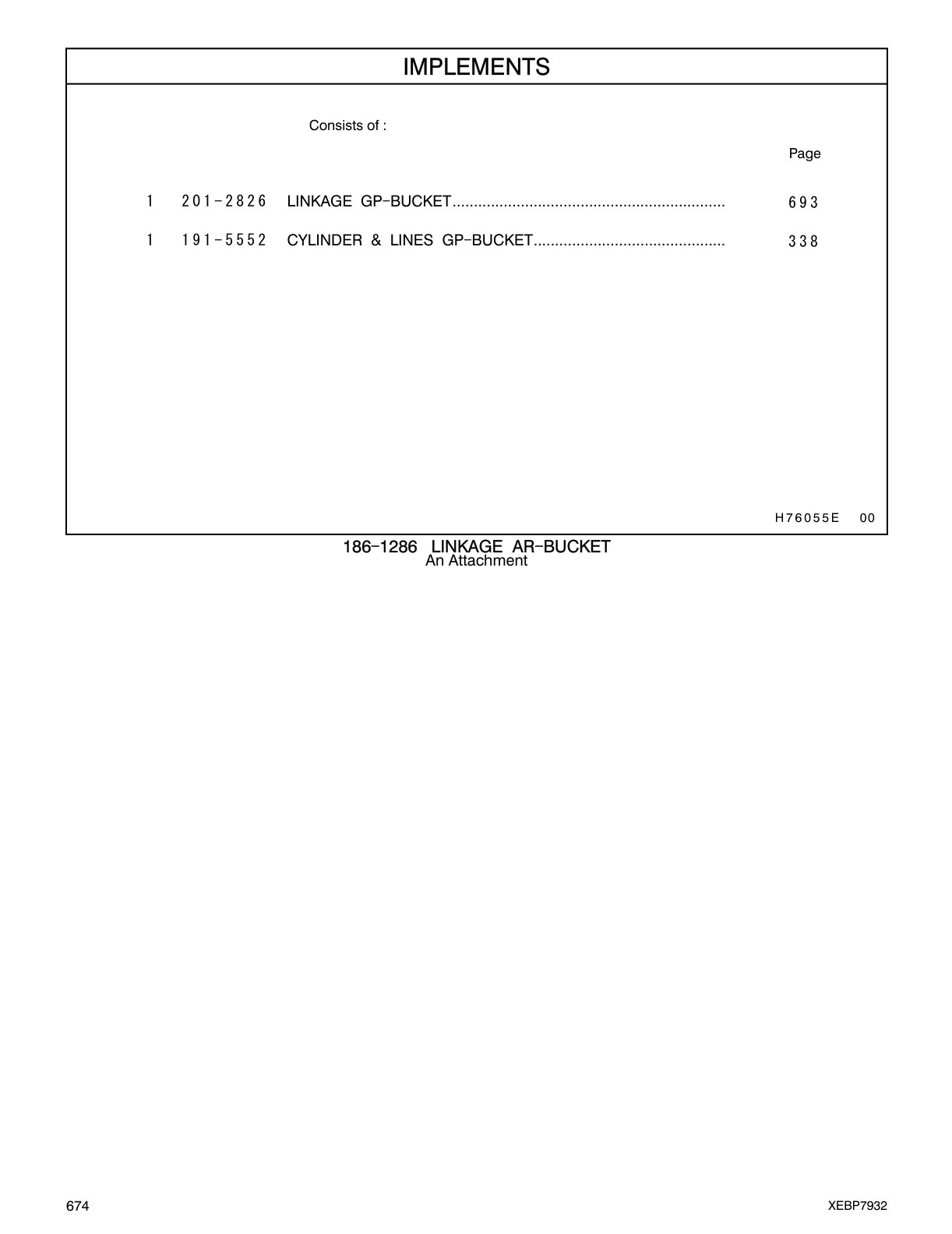 191-5552 CYLINDER & LINES GP-BUCKET CAT parts manual diagram