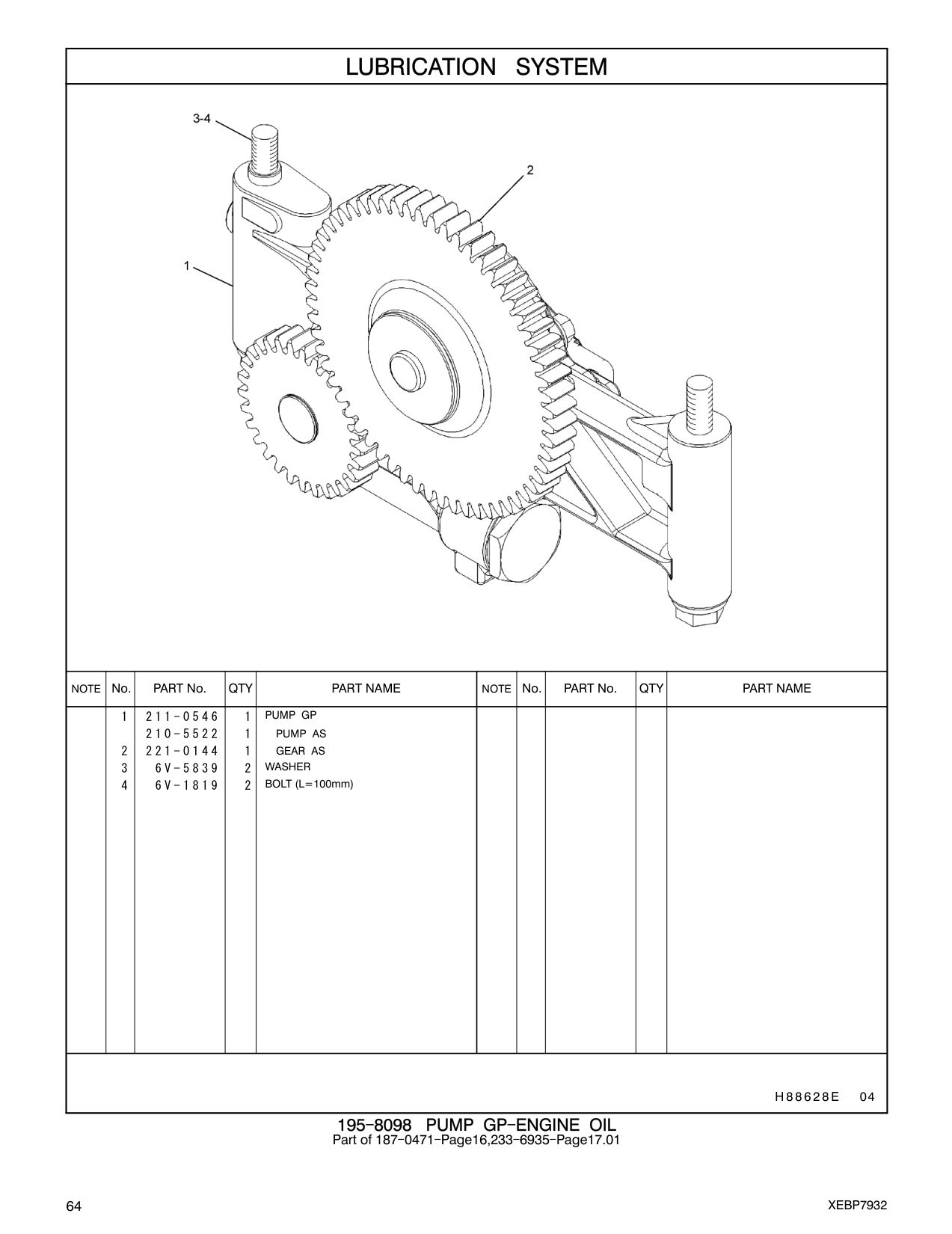 6V-1819 BOLT (L=100mm) CAT parts manual diagram
