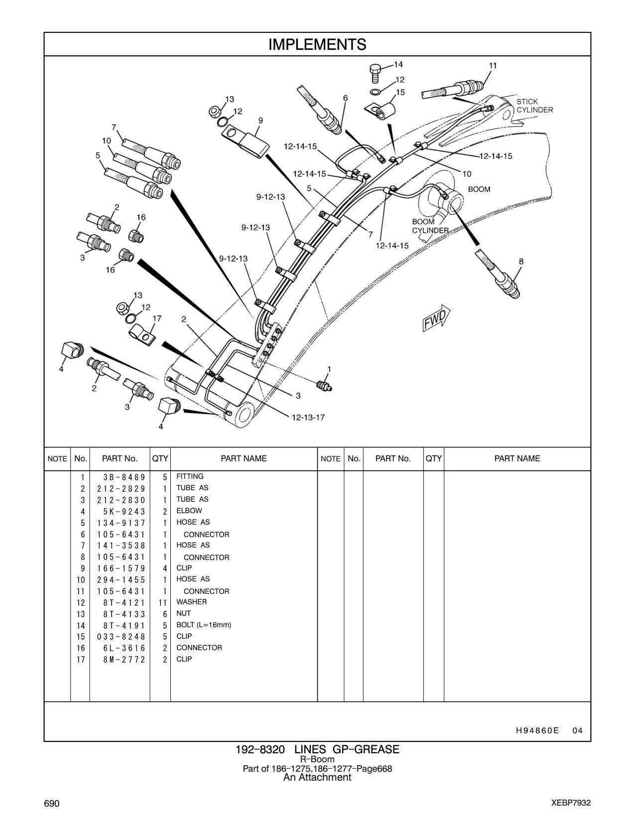 212-2829 TUBE AS CAT parts manual diagram