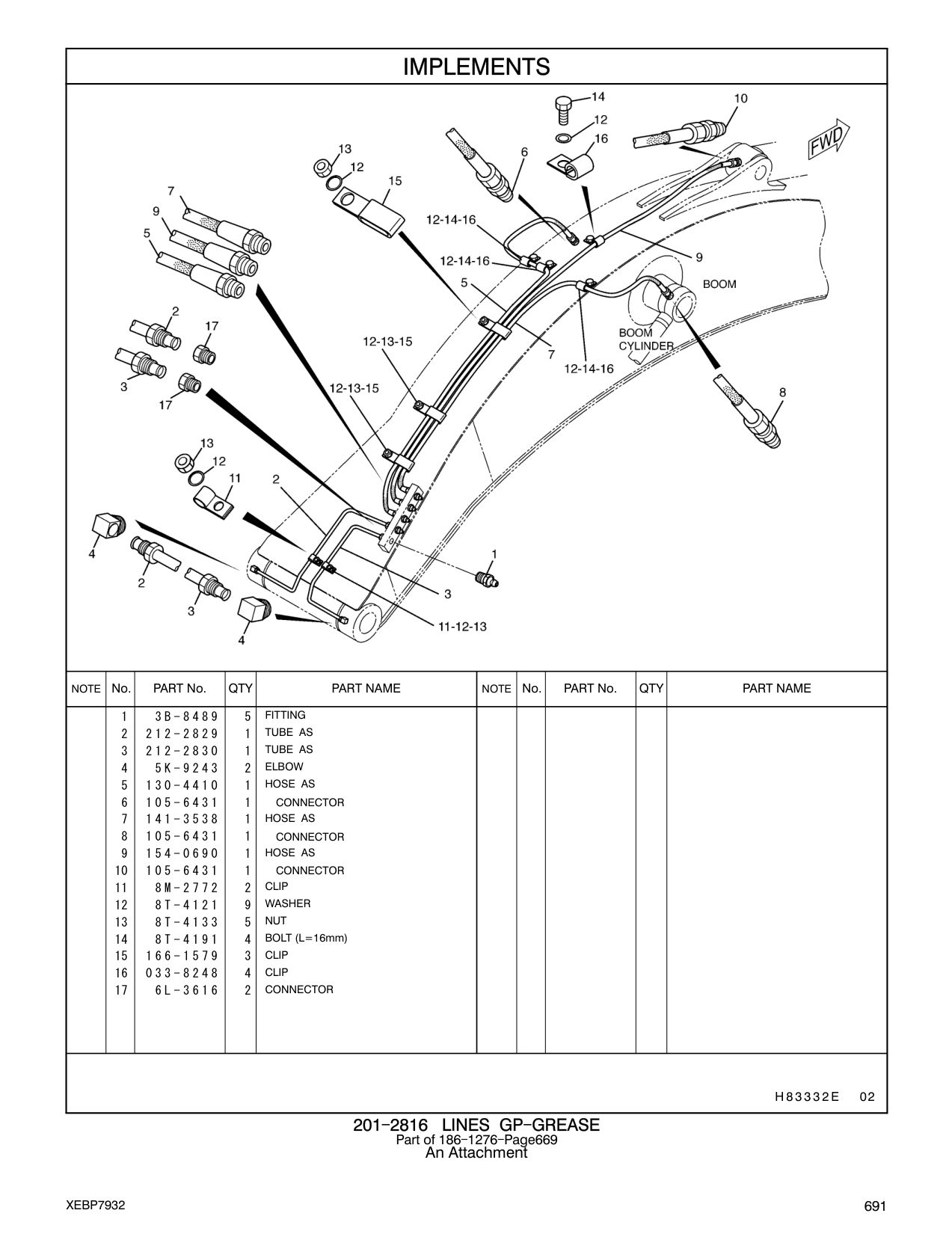 154-0690 HOSE AS CAT parts manual diagram