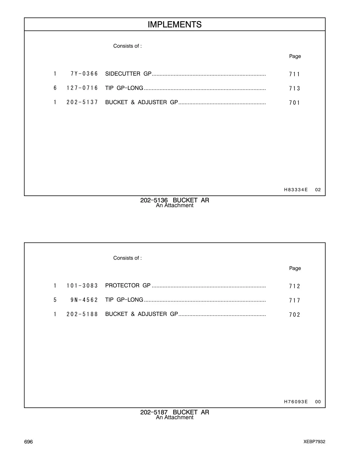 202-5188 - BUCKET & ADJUSTER GP........................................................