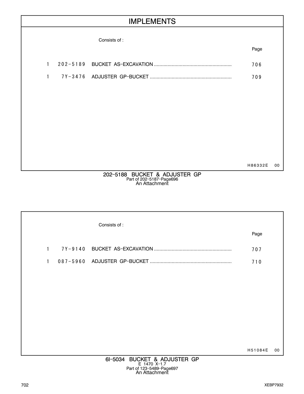 087-5960 ADJUSTER GP-BUCKET CAT parts manual diagram