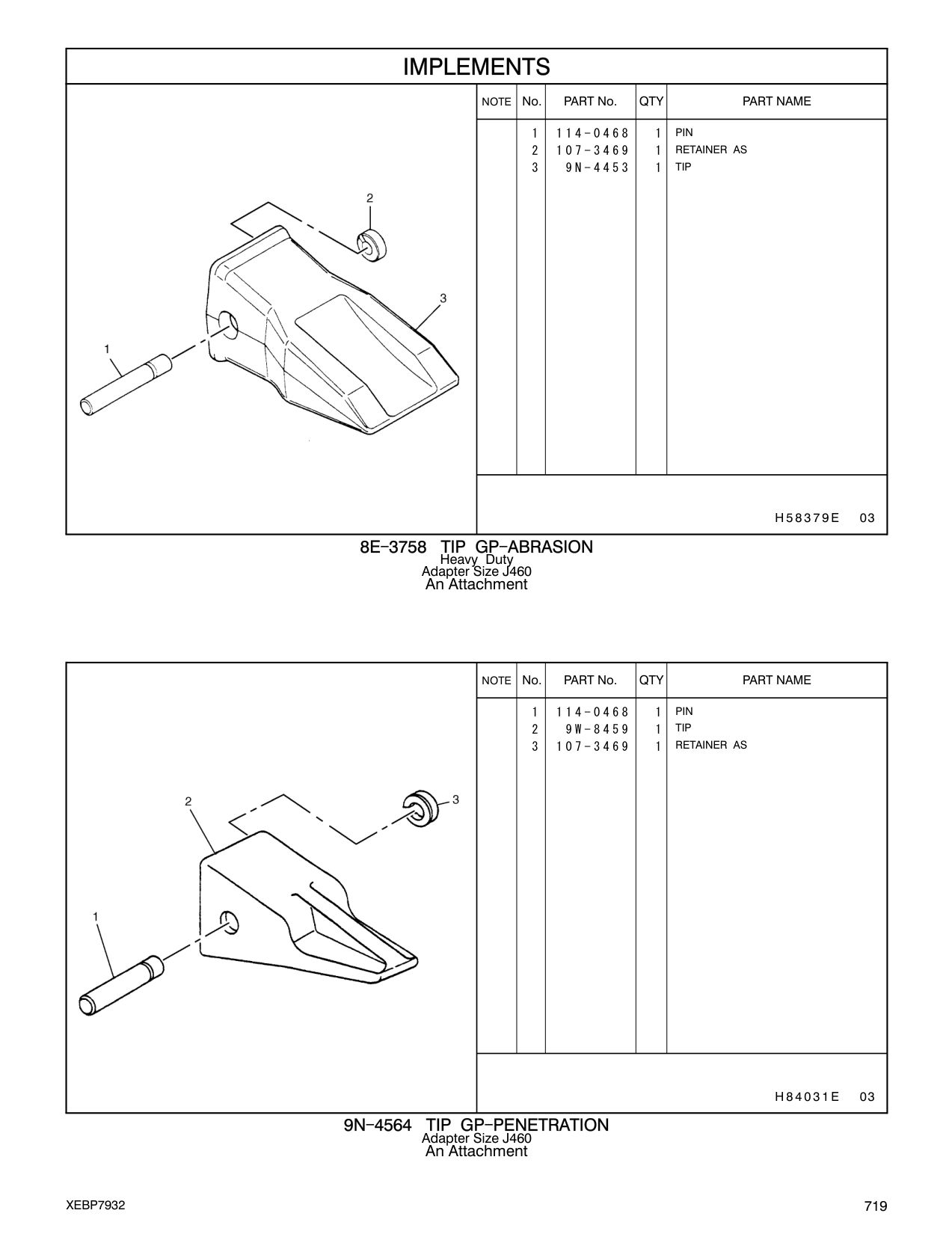 9N-4453 TIP CAT parts manual diagram