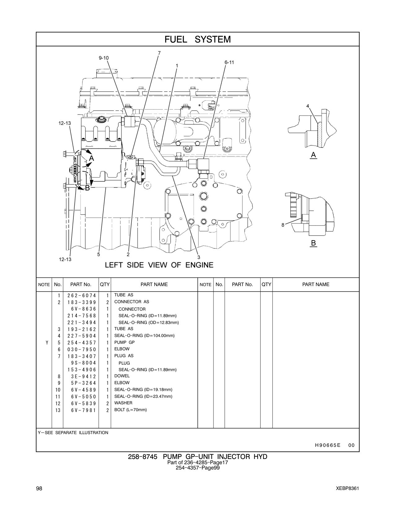 262-6074 TUBE AS CAT parts manual diagram