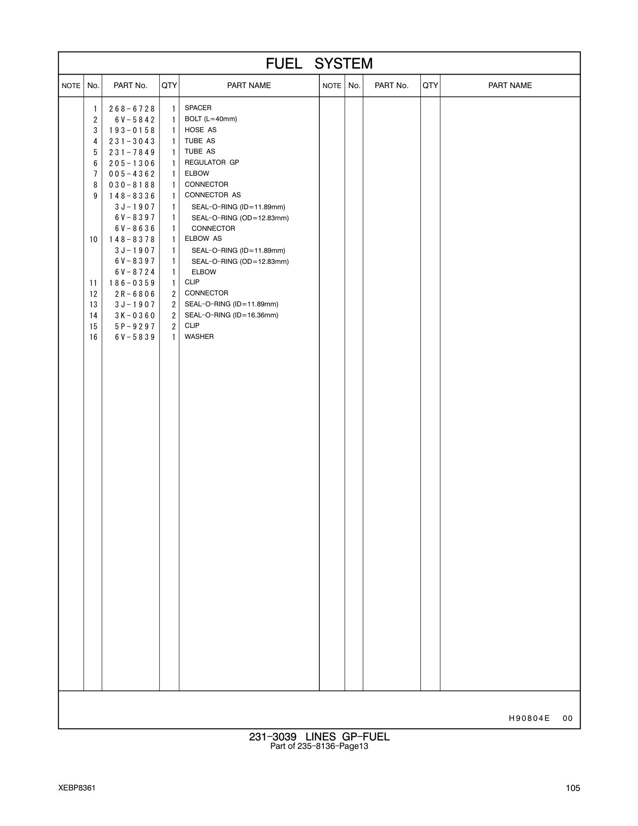186-0359 CLIP CAT parts manual diagram