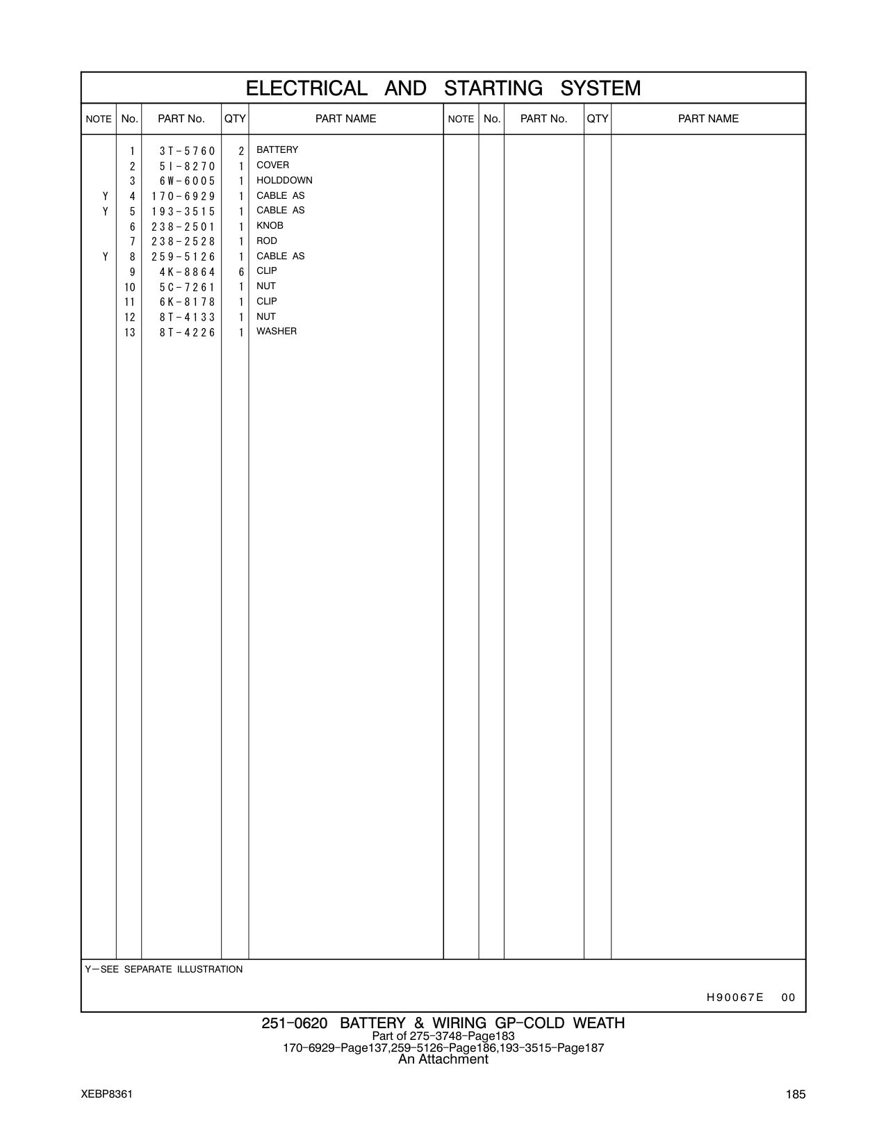 259-5126 CABLE AS CAT parts manual diagram