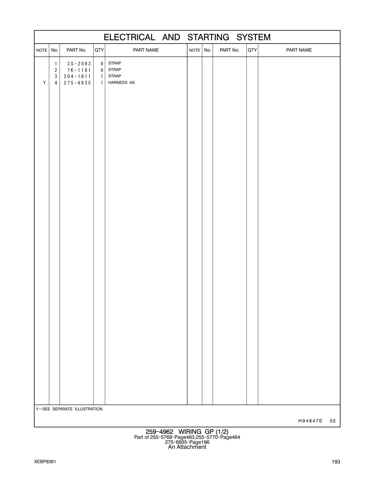 275-6935 HARNESS AS CAT parts manual diagram