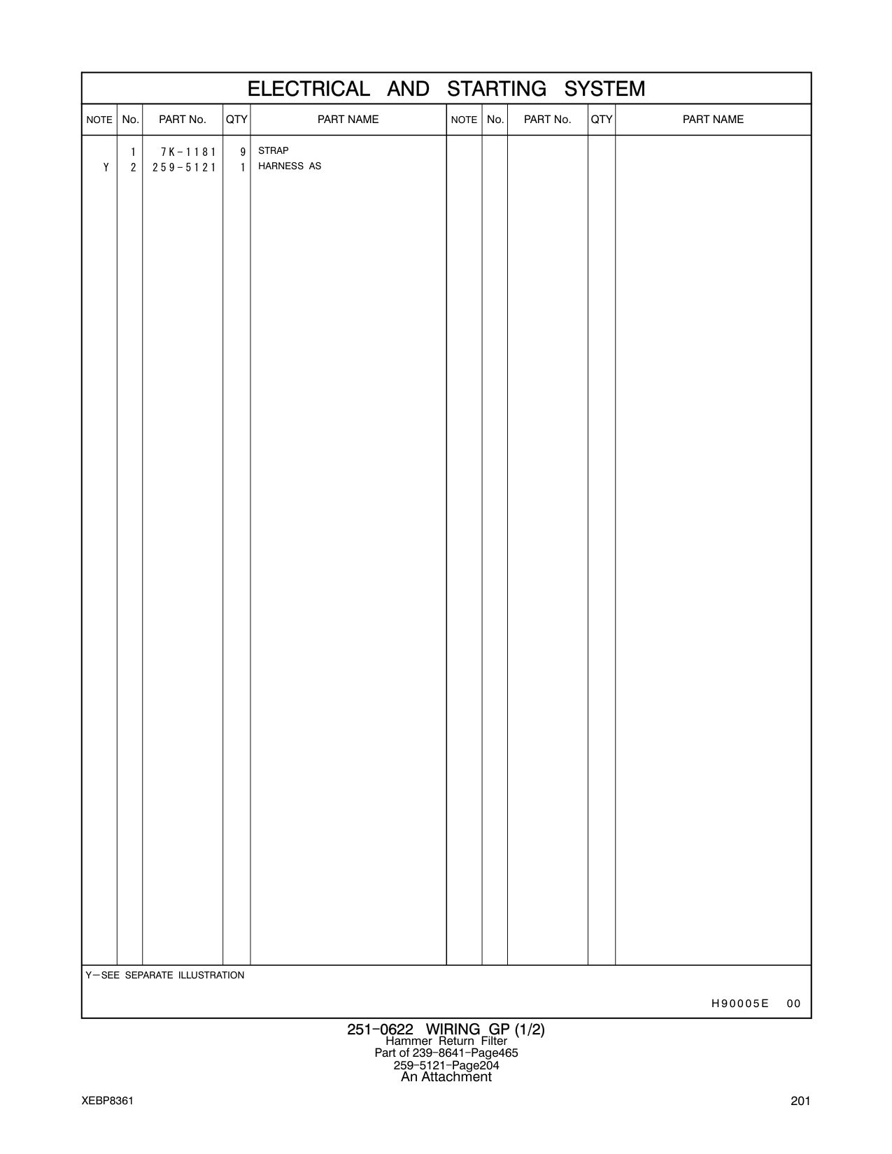 259-5121 HARNESS AS CAT parts manual diagram