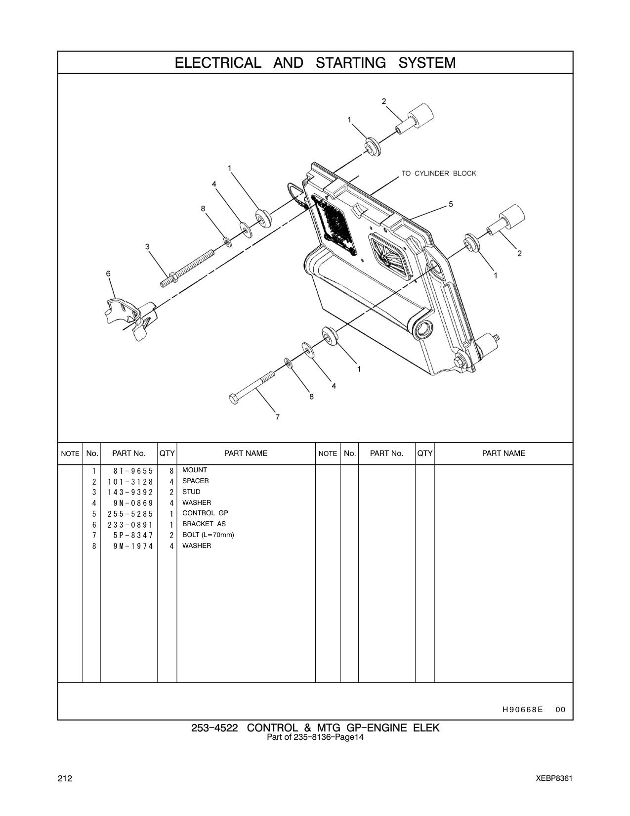 233-0891 BRACKET AS CAT parts manual diagram