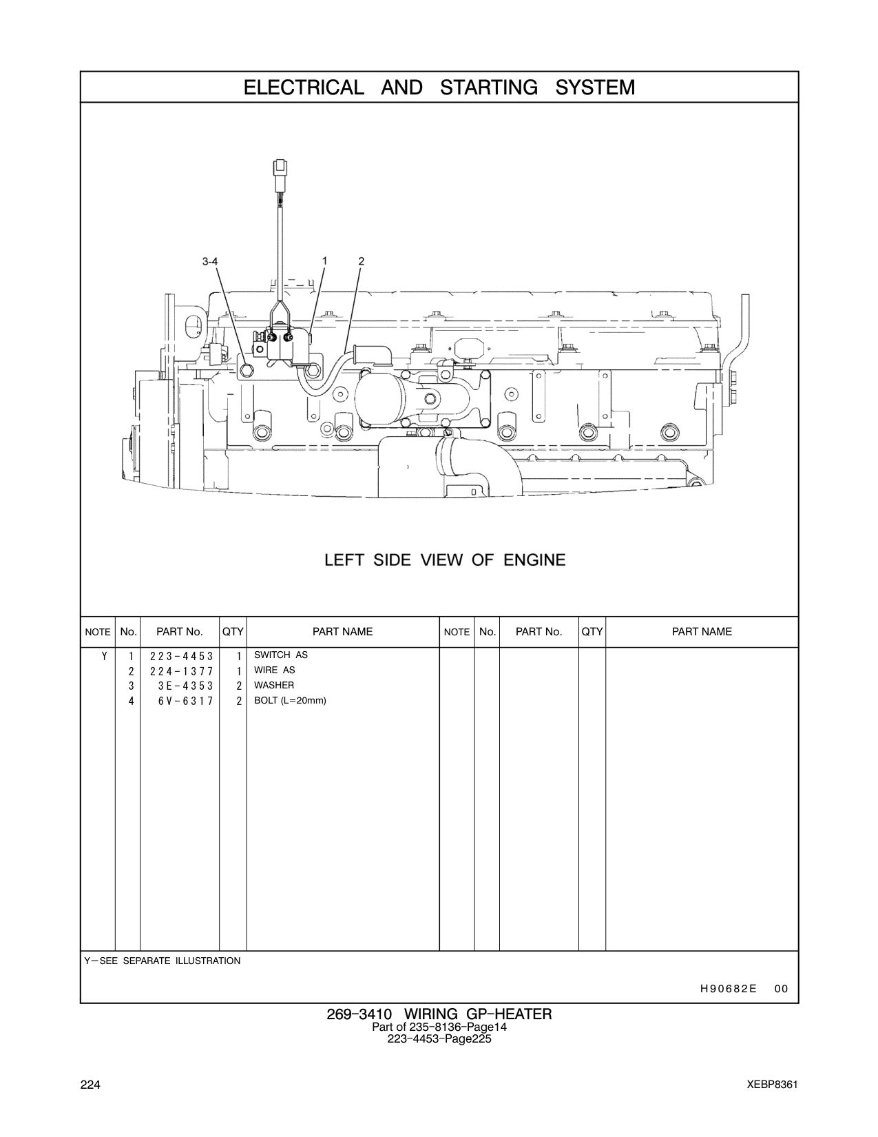 224-1377 WIRE AS CAT parts manual diagram