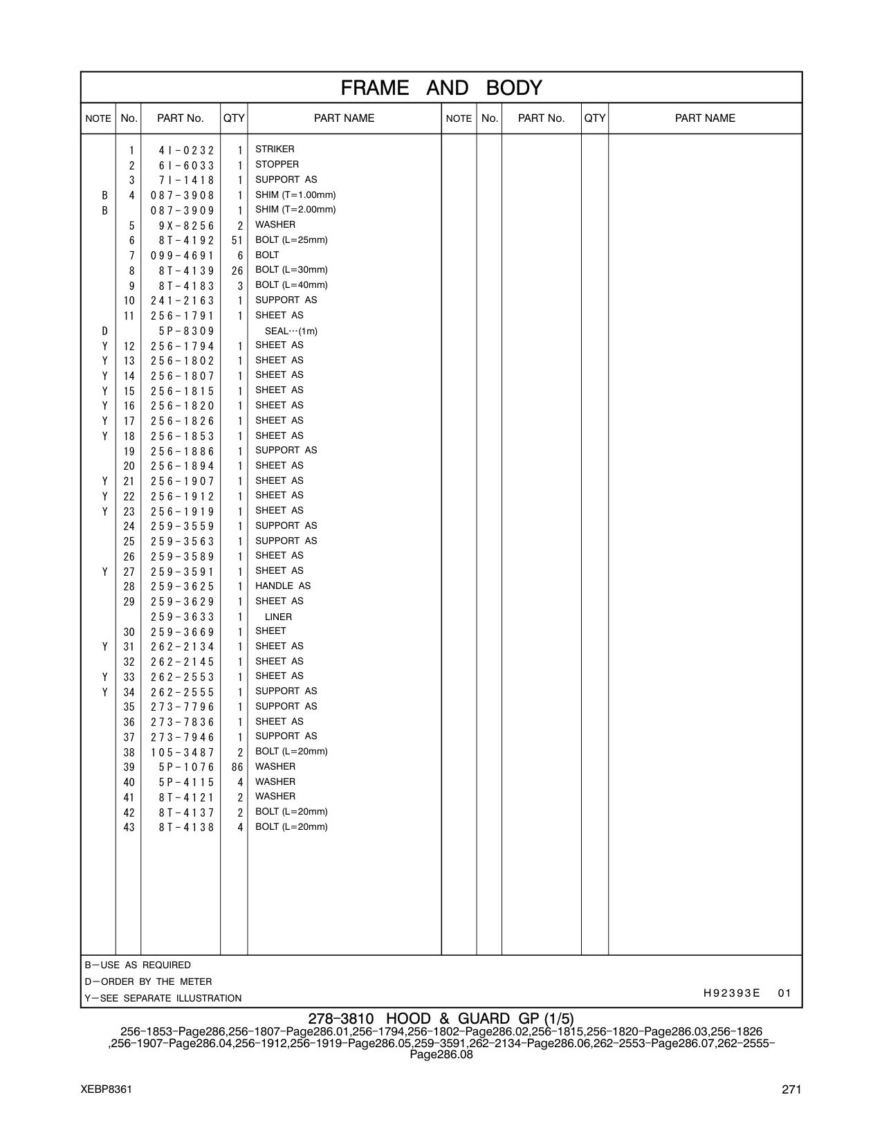262-2145 SHEET AS CAT parts manual diagram