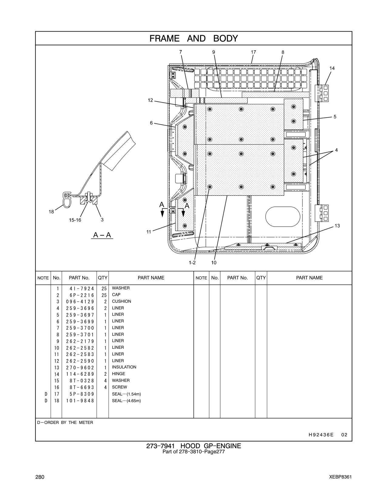270-9602 INSULATION CAT parts manual diagram
