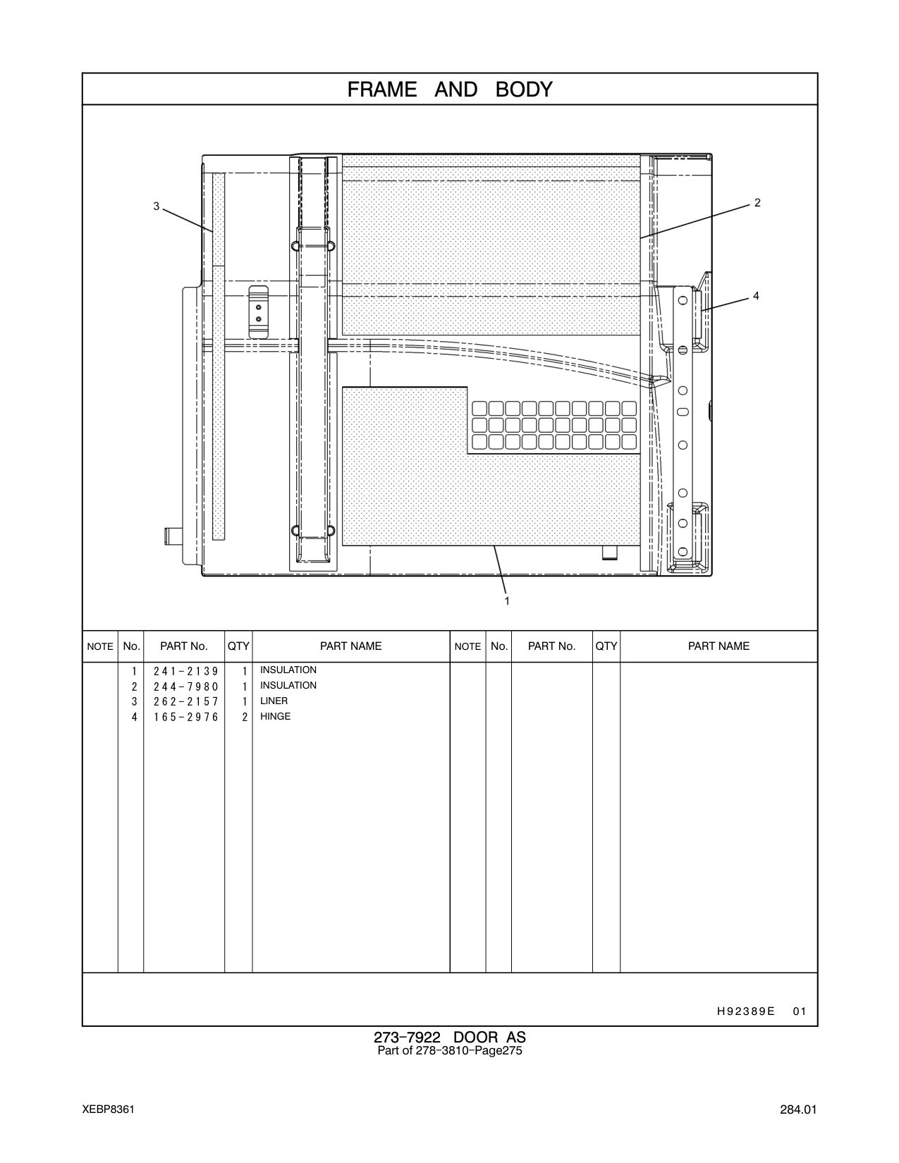 241-2139 INSULATION CAT parts manual diagram