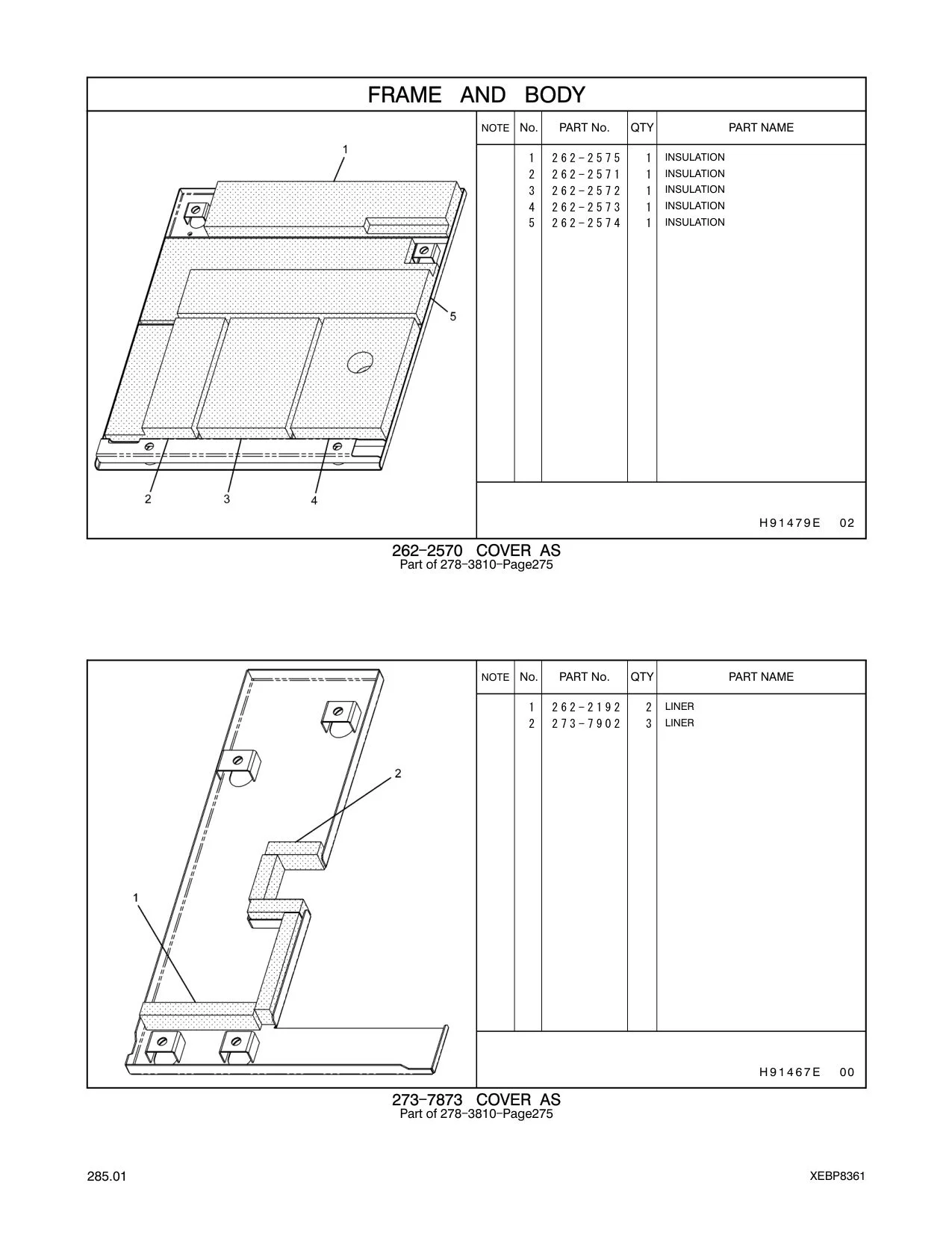 262-2571 INSULATION CAT parts manual diagram