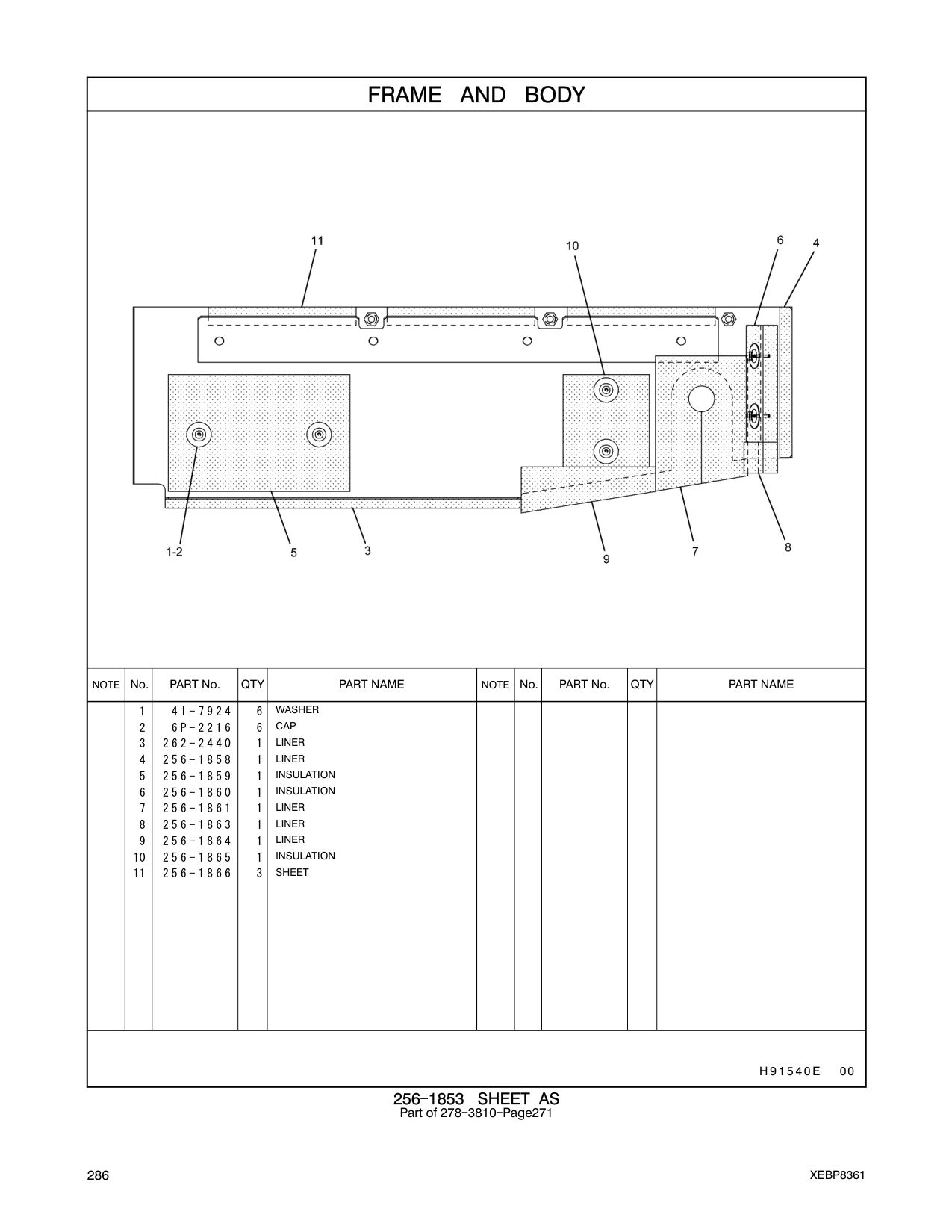256-1859 INSULATION CAT parts manual diagram