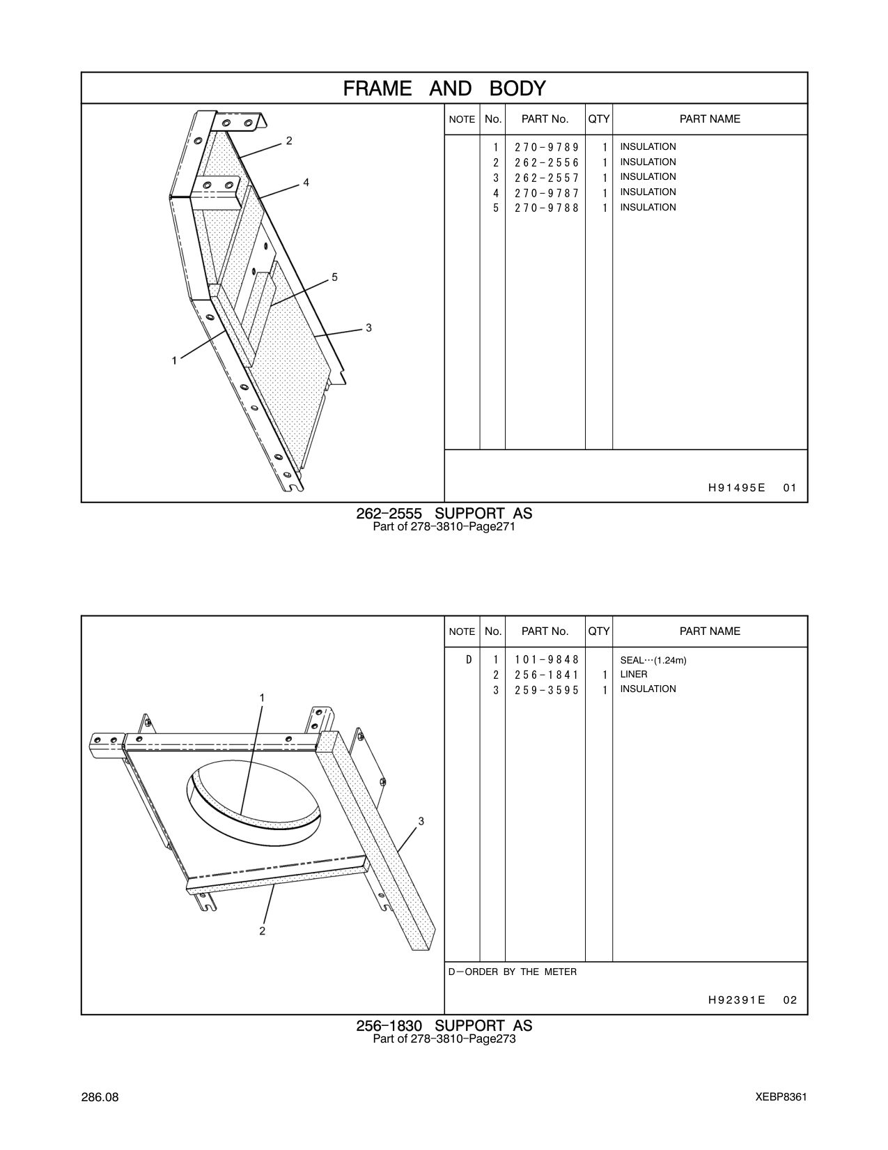 262-2556 INSULATION CAT parts manual diagram