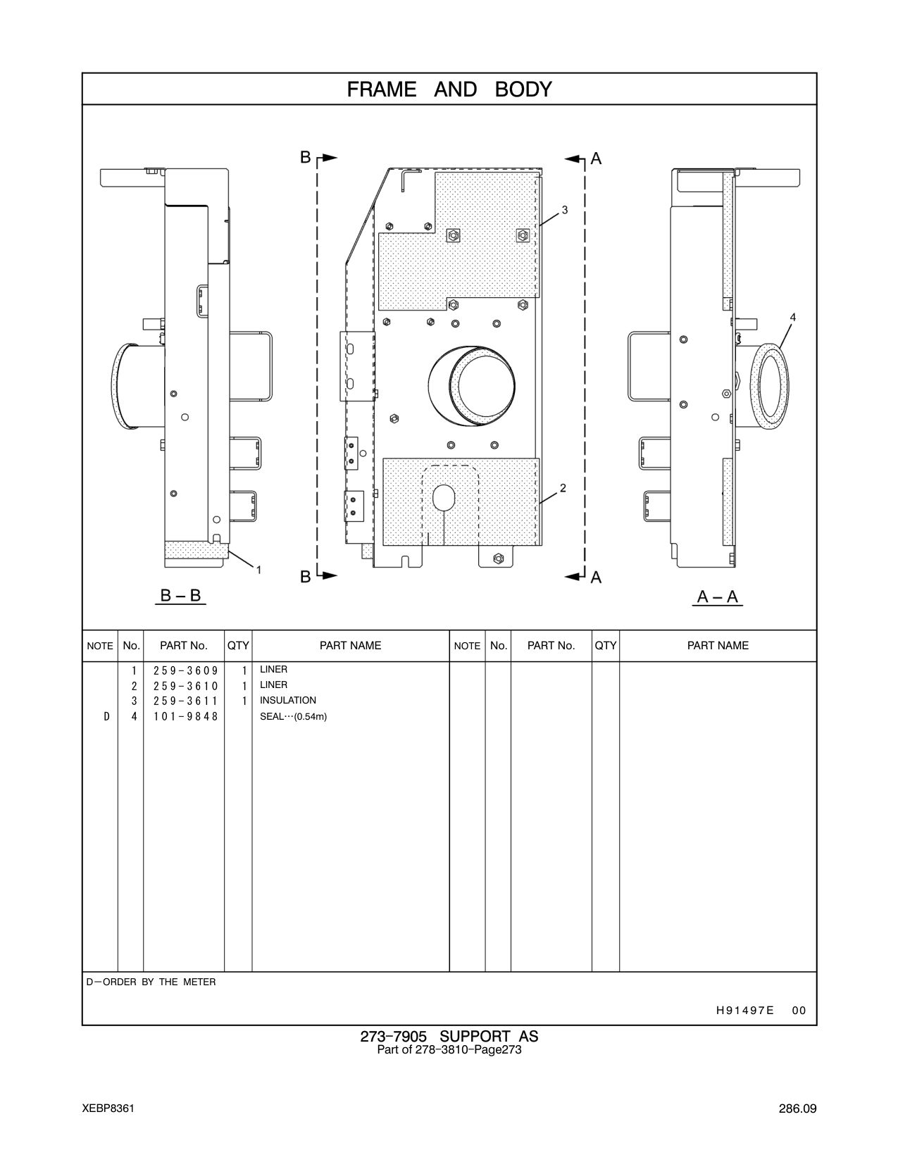 259-3611 INSULATION CAT parts manual diagram