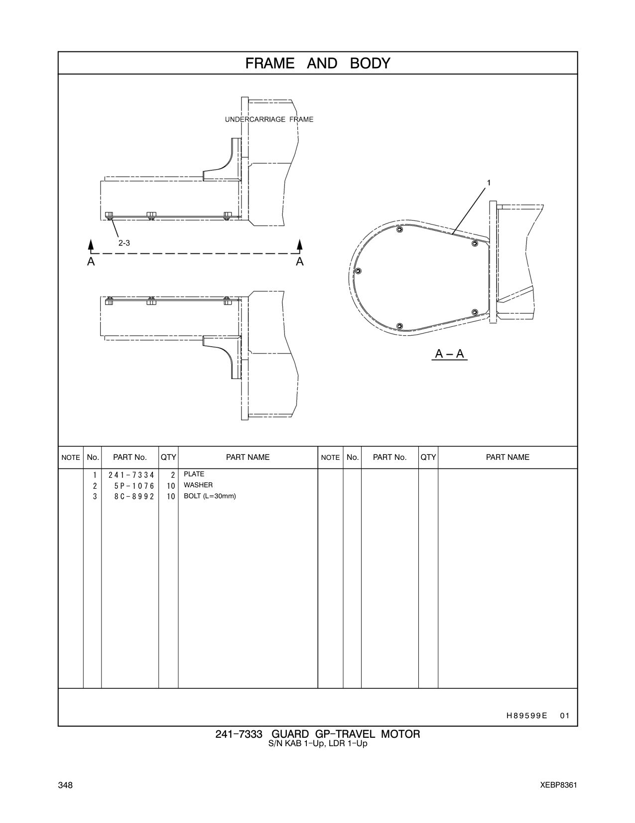 241-7334 PLATE CAT parts manual diagram