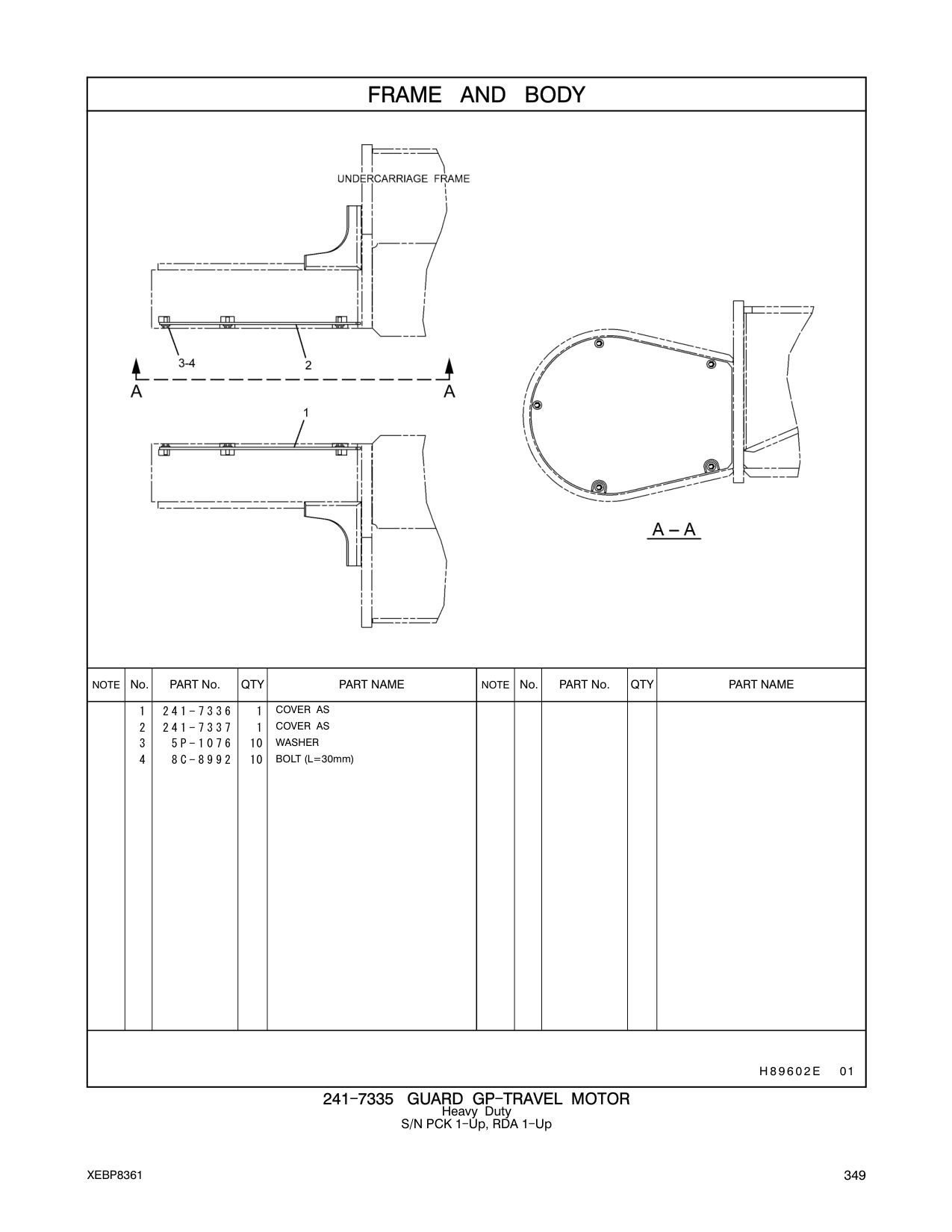 241-7337 COVER AS CAT parts manual diagram