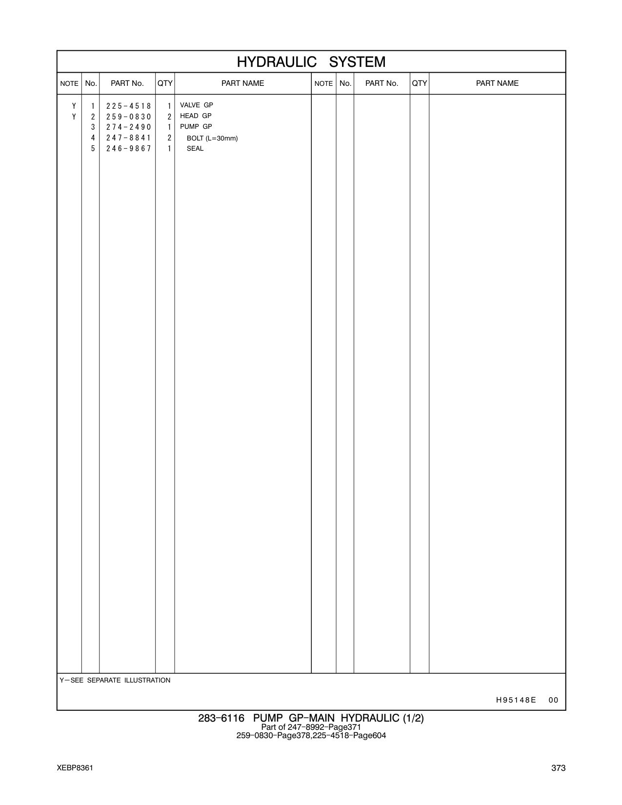 259-0830 HEAD GP CAT parts manual diagram