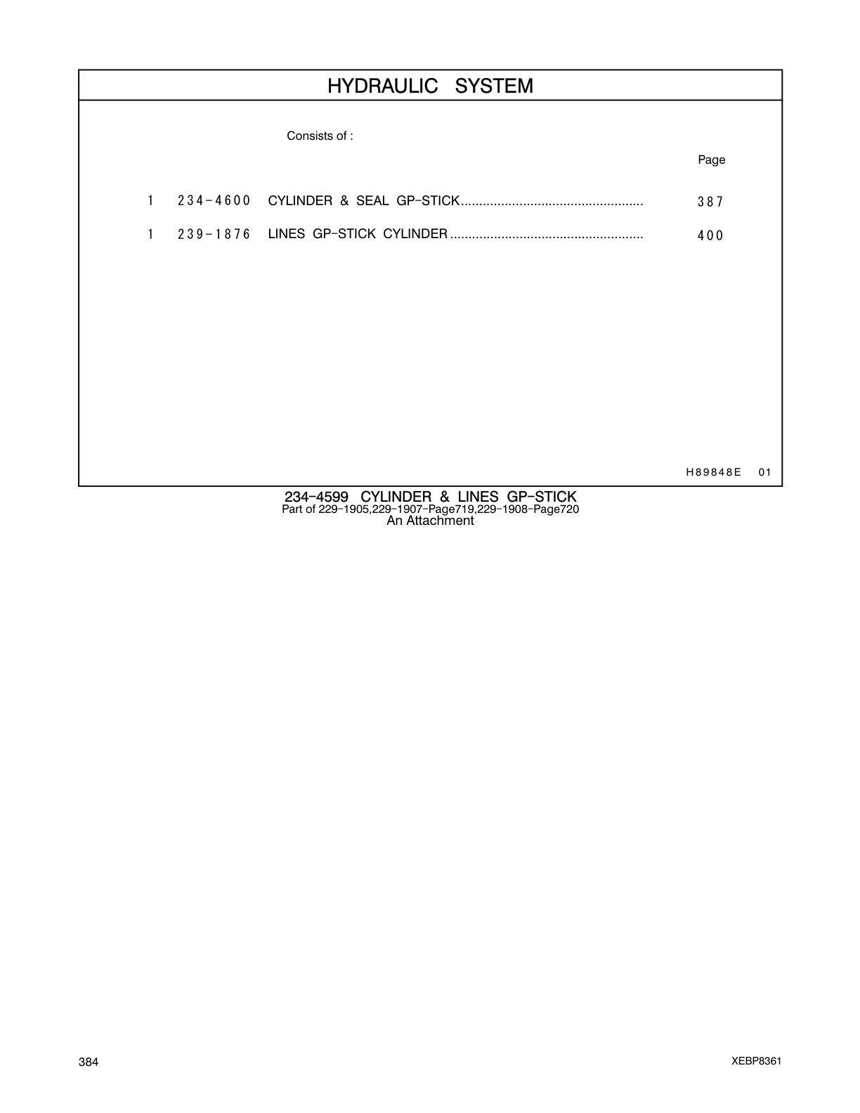 234-4600 - CYLINDER & SEAL GP-STICK