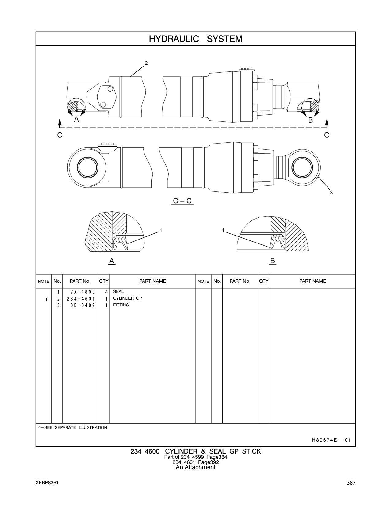 234-4601 CYLINDER GP CAT parts manual diagram