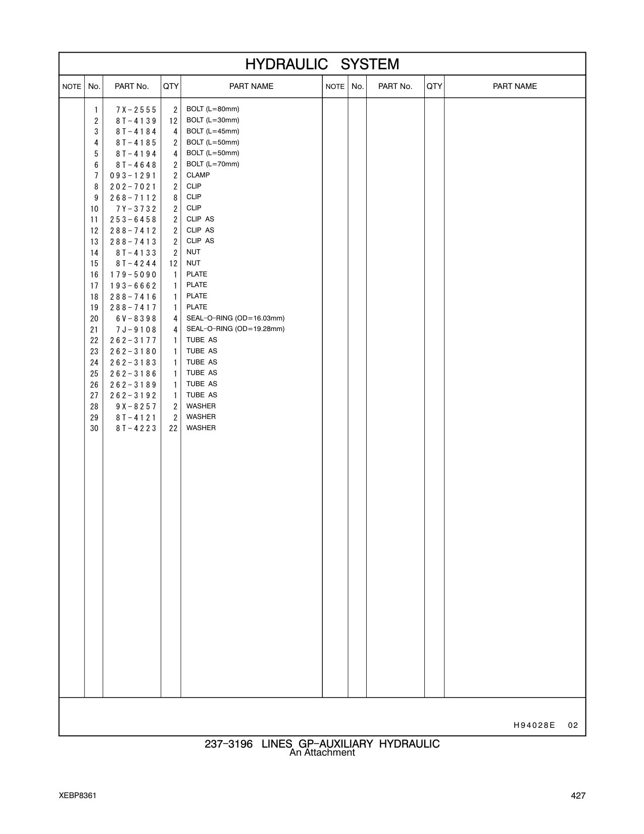 262-3180 TUBE AS CAT parts manual diagram