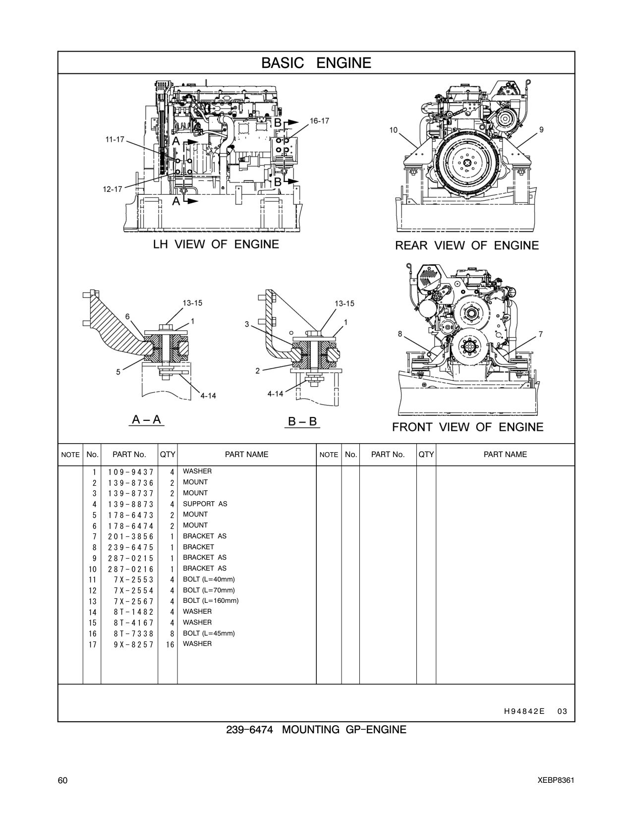 287-0215 BRACKET AS CAT parts manual diagram