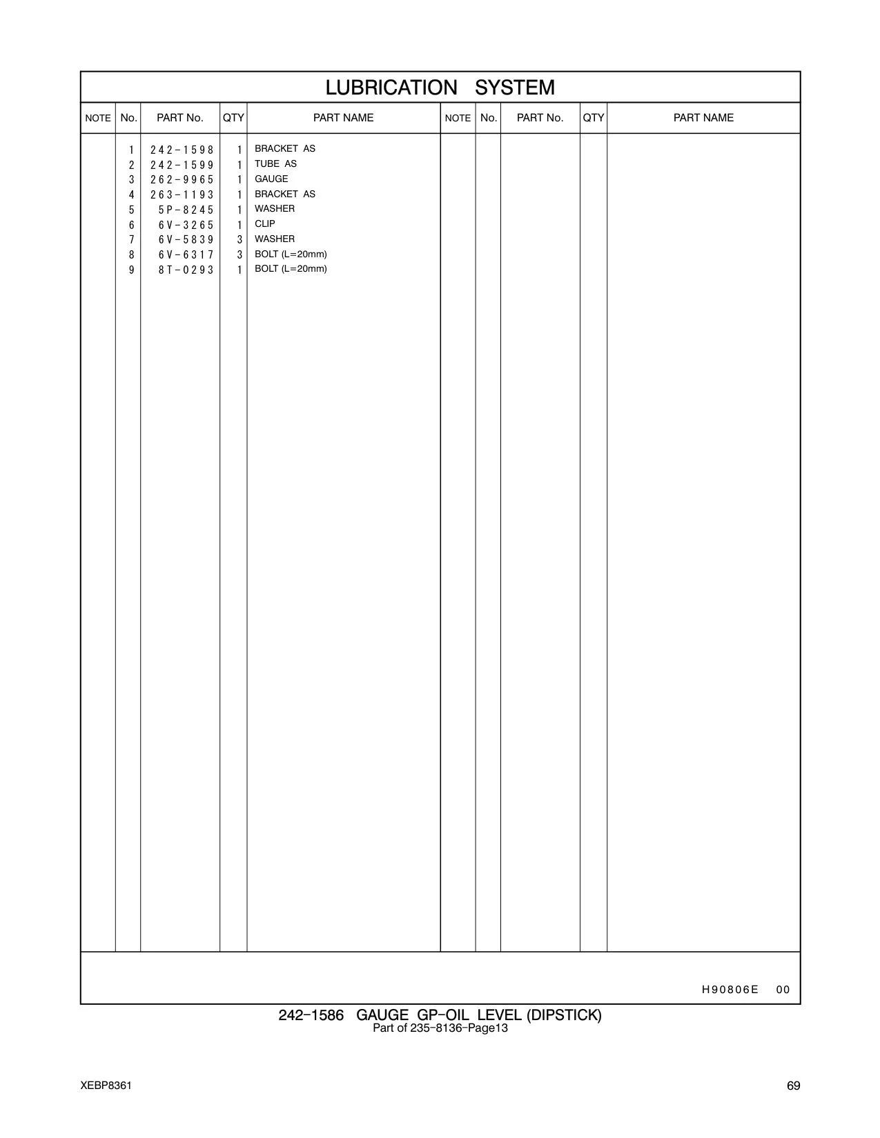 242-1599 TUBEAS CAT parts manual diagram