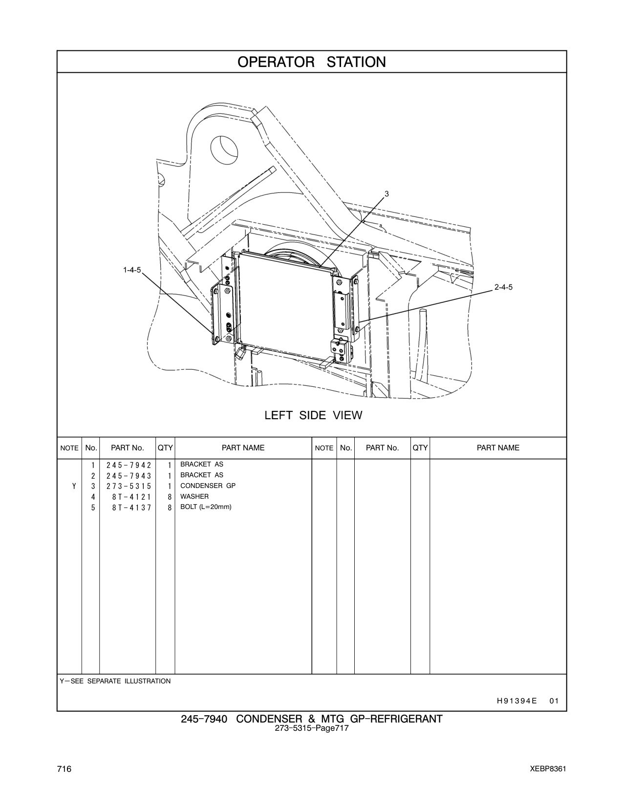 245-7942 BRACKET AS CAT parts manual diagram
