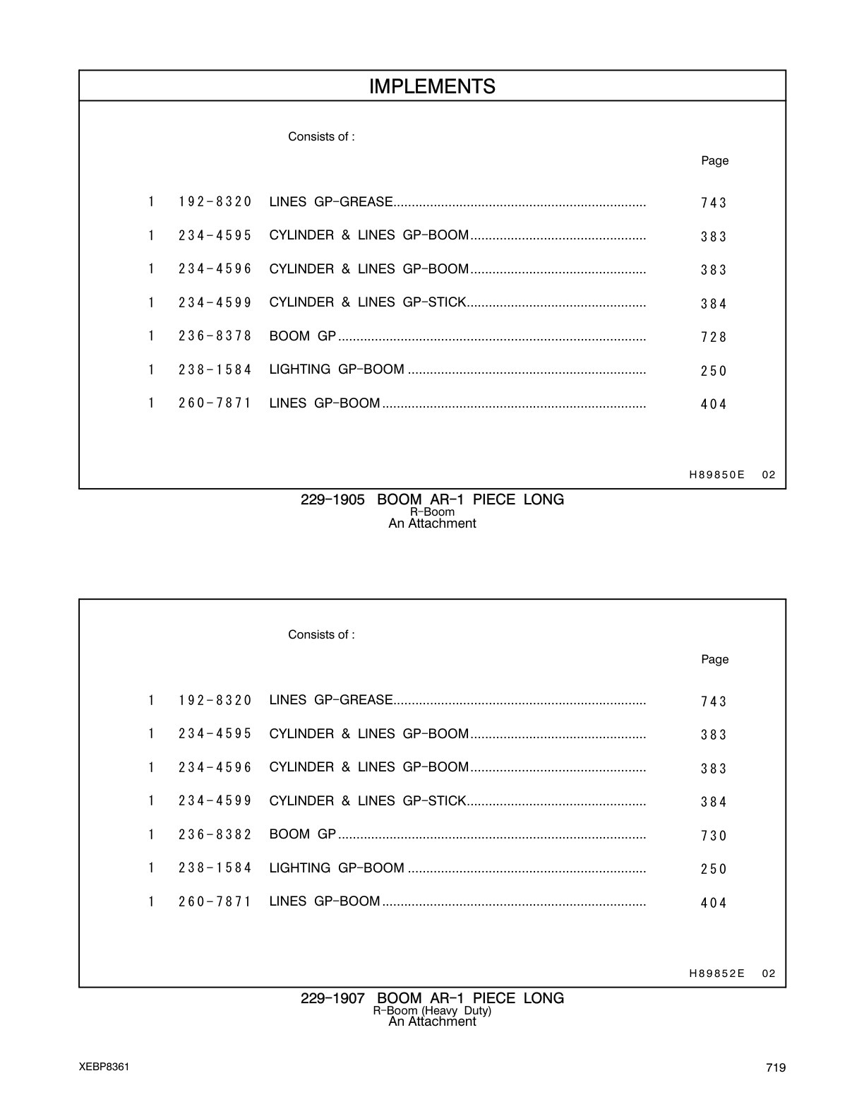 234-4596 CYLINDER & LINES GP-BOOM CAT parts manual diagram
