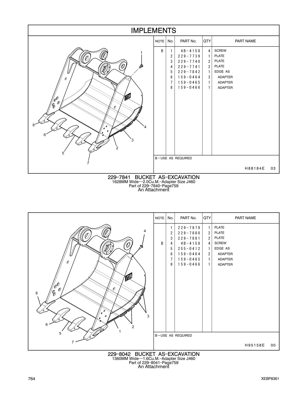229-7842 EDGE AS CAT parts manual diagram