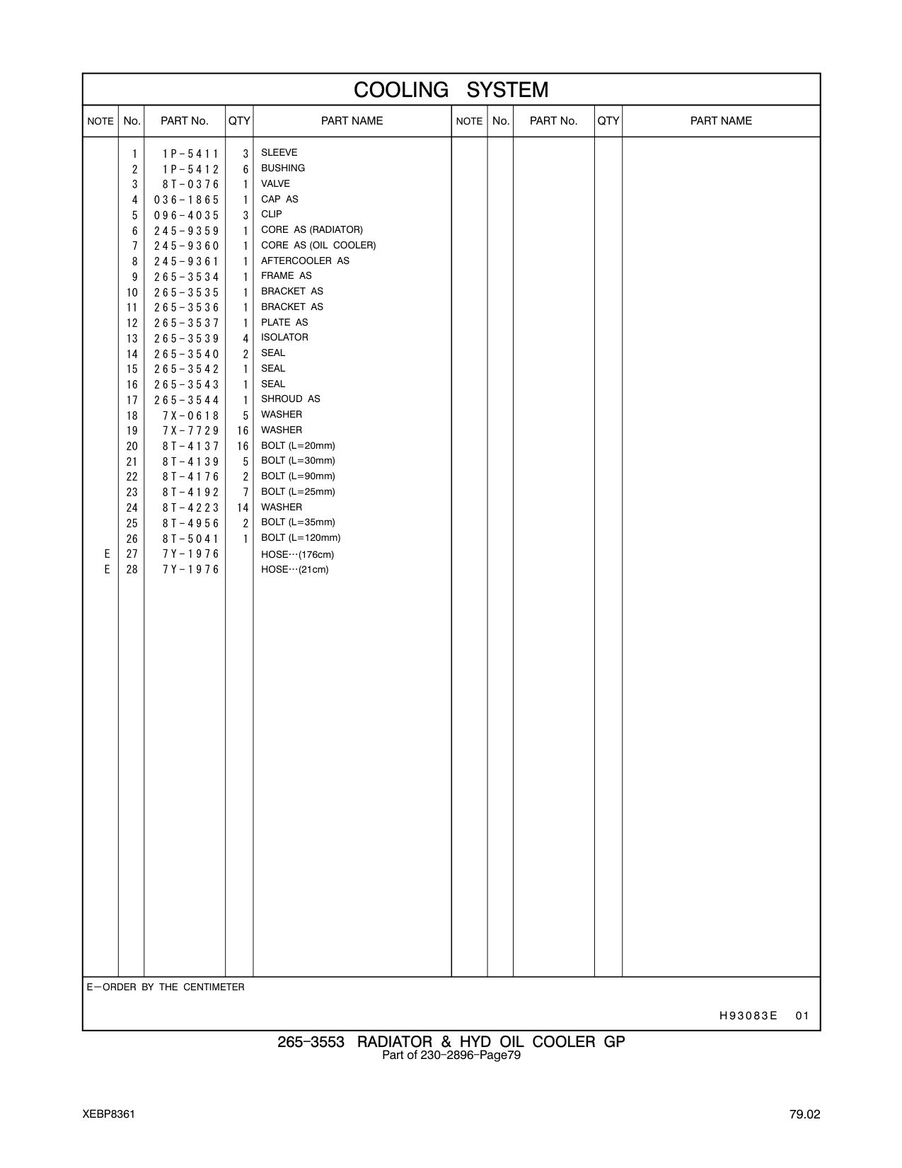 265-3544 SHROUD AS CAT parts manual diagram