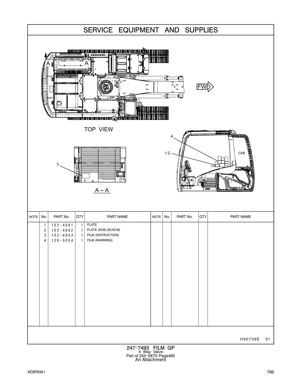 102-4863 FILM (INSTRUCTION) CAT parts manual diagram