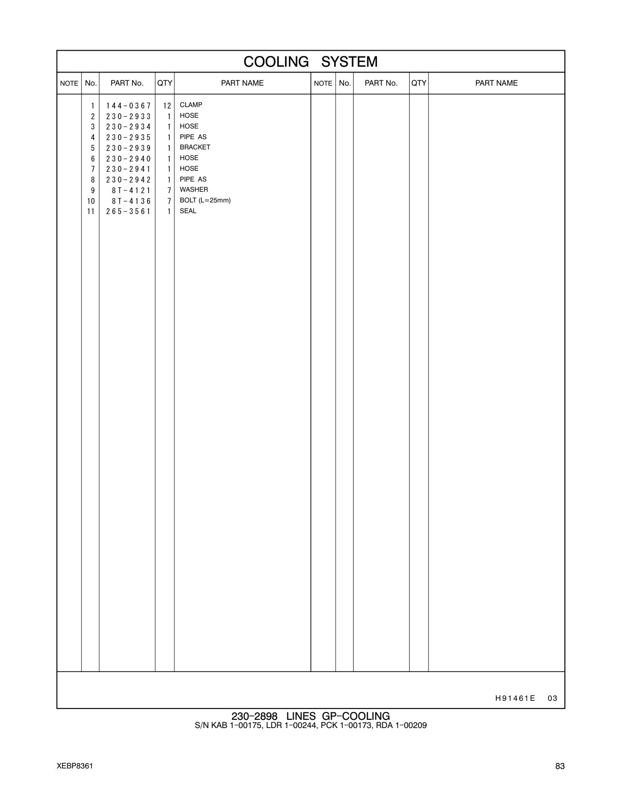 230-2939 BRACKET CAT parts manual diagram