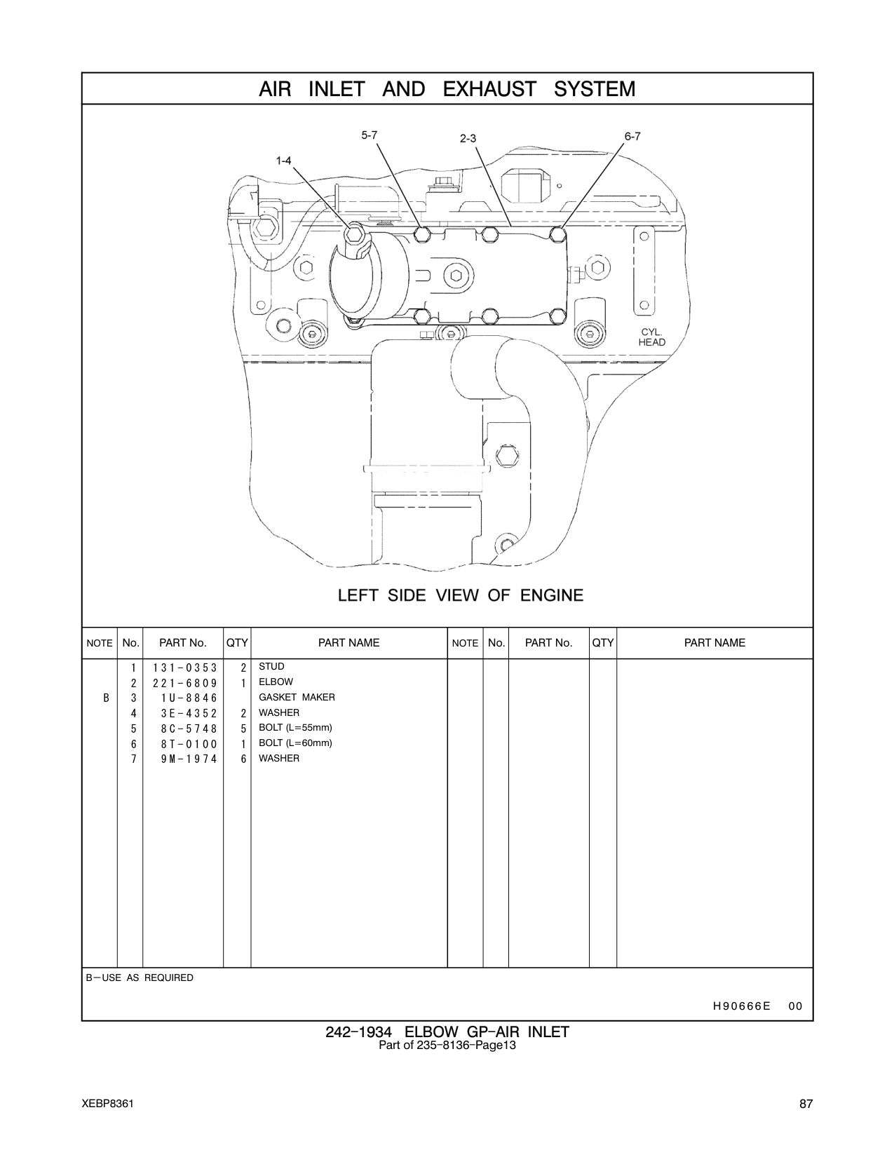 221-6809 ELBOW CAT parts manual diagram