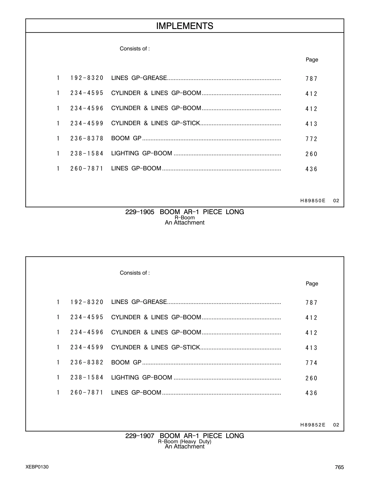 234-4596 - CYLINDER & LINES GP - BOOM................................................