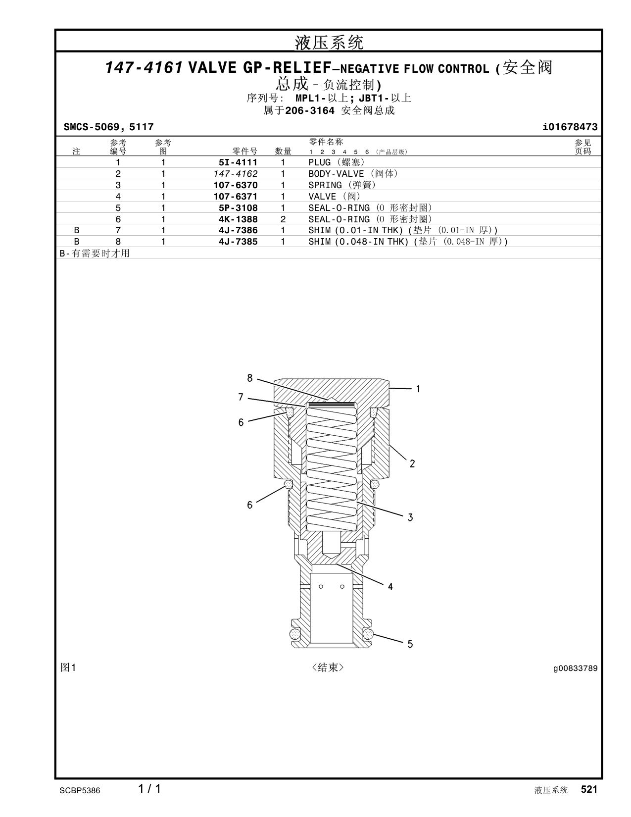 147-4162 BODY-VALVE · S/N MPL1- CAT parts manual diagram