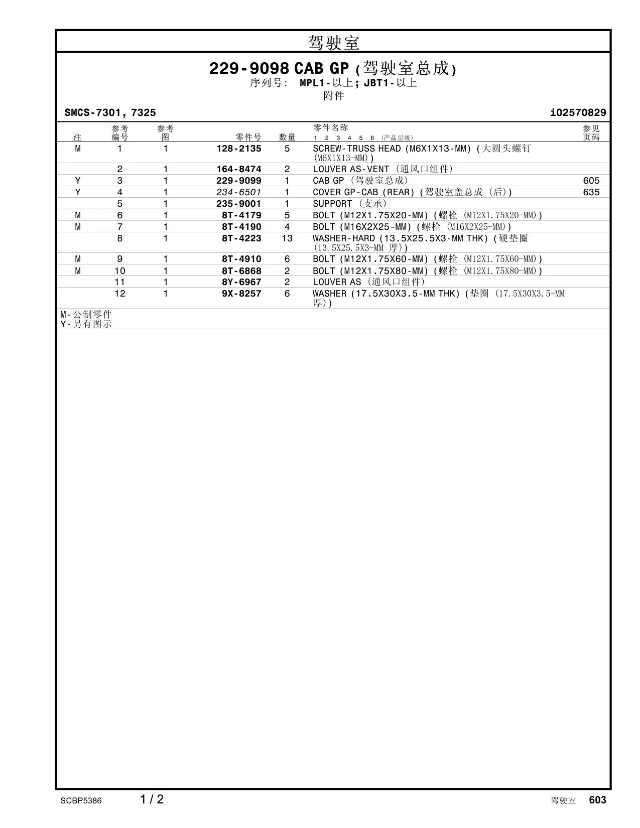 8T-6868 - BOLT (M12X1.75X80-MM)