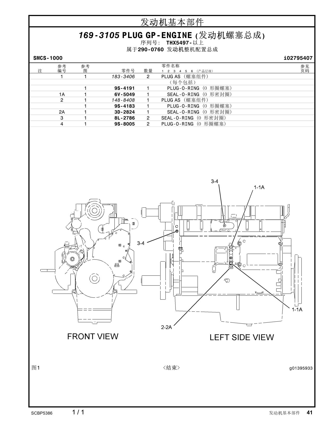 148-8408 PLUGAS · S/N THX5497- CAT parts manual diagram